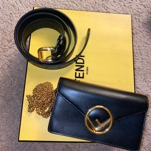 Fendi Black Leather Belt Bag